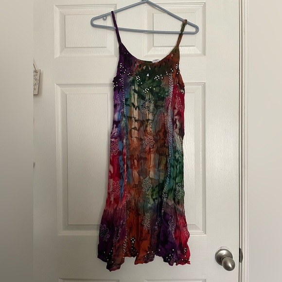 India Boutique Colorful Tie-Dye Dress - Picture 1 of 11